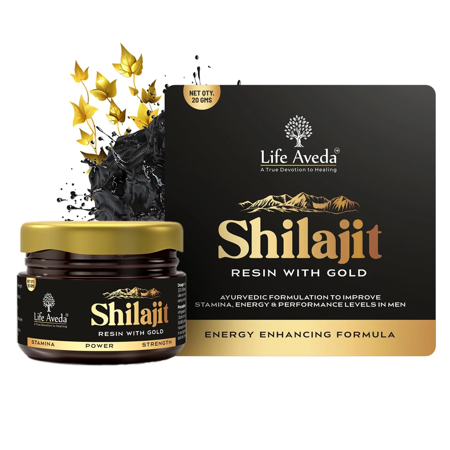 Life Aveda Shilajit Resin with Gold, 20 g-1.webp